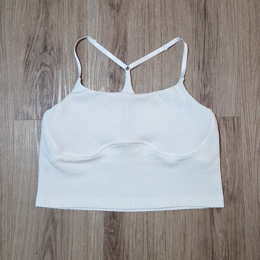 Lululemon Strappy Seamless Yoga Shelf Tank Top *White Size 12